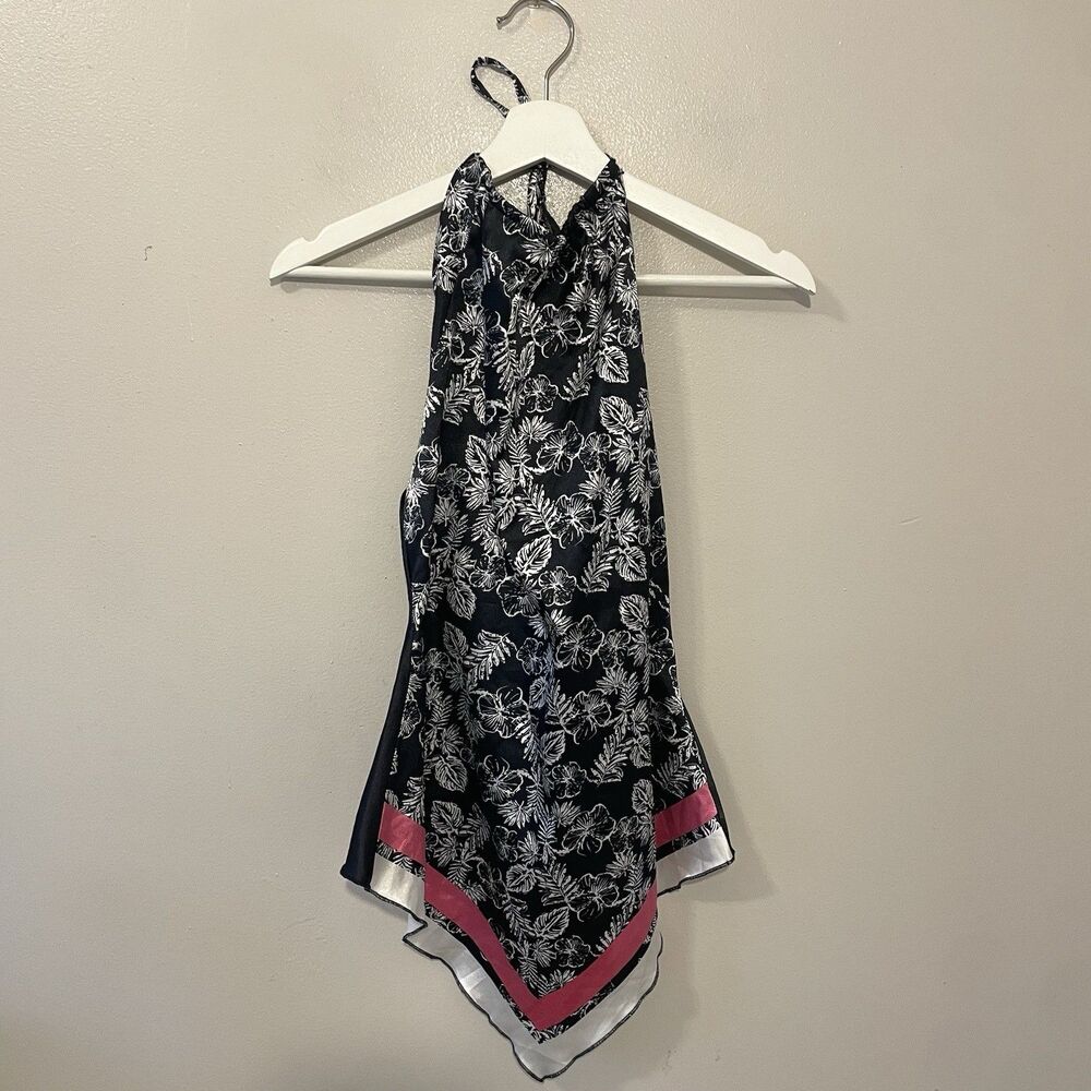 Calliope Blouse Y2K Style Satin-Like Bandana Sz S Halter
